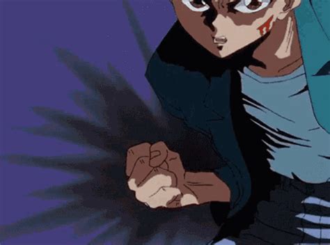 anime punch gif|anime girl getting punched.